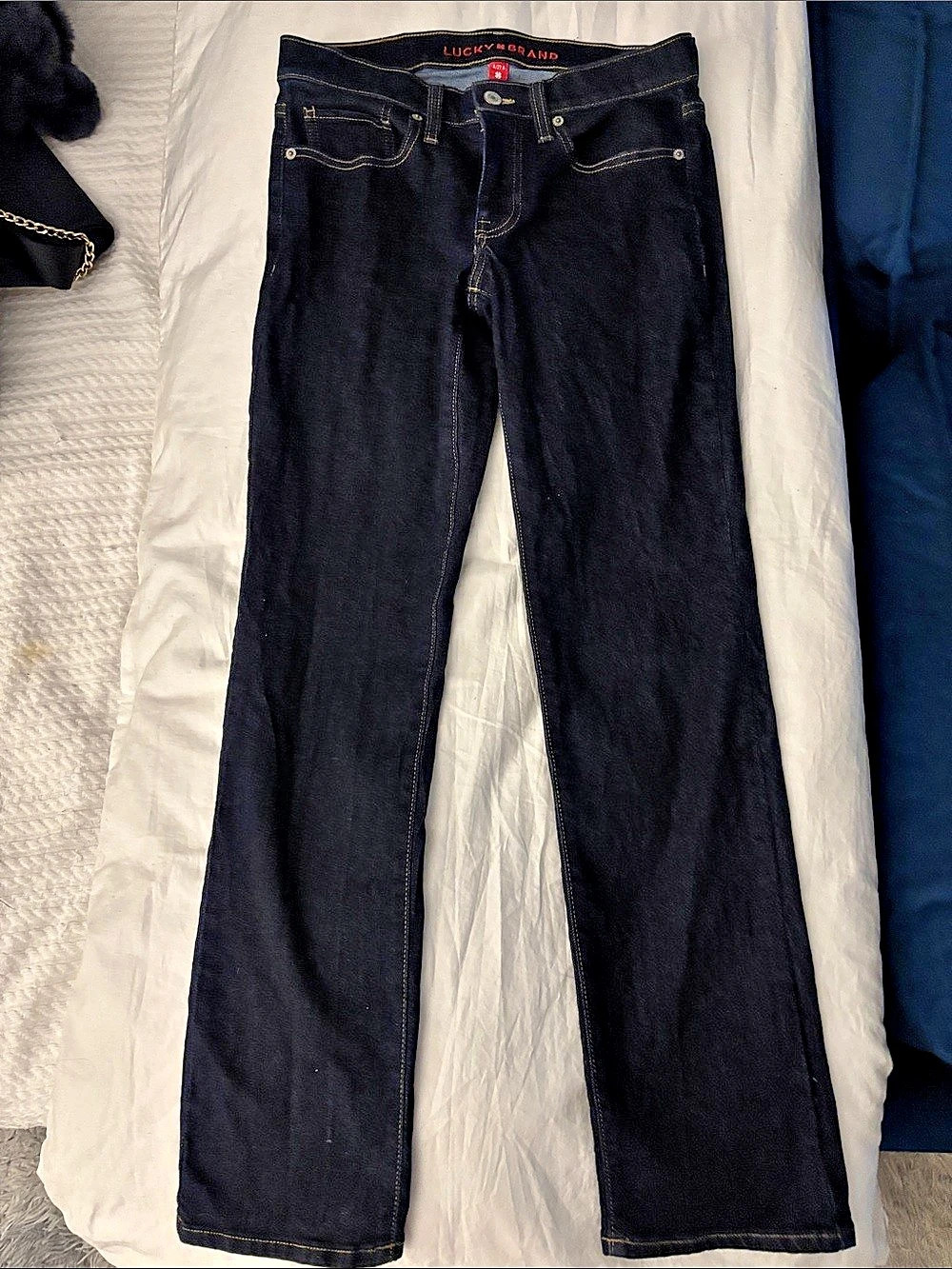 Lucky Brand Mid Rise Straight Black Jeans Waist 27 Size 4